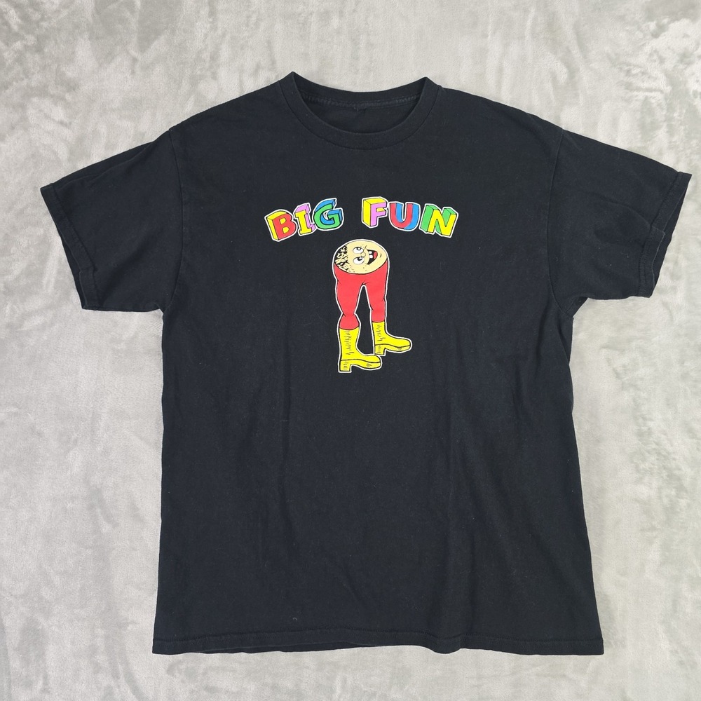 Big Fun Band Tee Unisex Medium Black Happy Scary Music Punk Alt